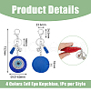 DICOSMETIC 4Pcs 4 Colors Evil Eye Full Rhinestones Keychains KEYC-DC0001-24-2