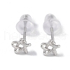 Anti-Tarnish Rhodium Plated 999 Fine Silver Star Stud Earrings for Women EJEW-S215-03P-2