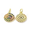 Brass Micro Pave Colorful Cubic Zirconia Charms KK-E068-VF076-3