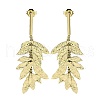 304 Stainless Steel Leaf Stud Earrings EJEW-K294-01G-1