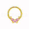 304 and 316 Surgical Stainless Steel Cubic Zirconia Butterfly Nipple Rings WGE628F-01-1