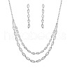 Horse Eye Brass Rhinestone Pendant Necklaces & Stud Dangle Earrings Sets FS-WG6EF02-02-4