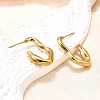 Ion Plating(IP) 304 Stainless Steel C-shape Stud Earrings EJEW-P197-03G-2