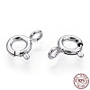 Rhodium Plated 925 Sterling Silver Spring Ring Clasps STER-T004-81A-P-4