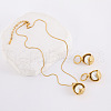 Stainless Steel Pendant Necklaces & Hoop Earrings Sets JT6190-3-3