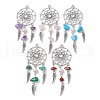Mixed Gemstone Chip Big Pendants PALLOY-JF02293-1
