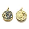 Brass Micro Pave Clear Cubic Zirconia Pendants ZIRC-B0003-28G-2