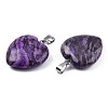 Natural Map Stone Pendants G-N0325-18E-3