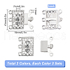SUNNYCLUE 6 Sets 2 Colors 3-Strand 6-Hole Brass Filigree Box Clasps KK-SC0002-98-2