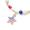 3Pcs 3 Colors Natural Dyed Yellow Jade Gemstone Round Beads & Glass Seed Beads Bracelets BJEW-MZ00180-4