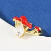 Brass Micro Pave Cubic Zirconia Cuff Rings for Women RJEW-F182-07G-3