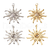  Jewelry 2Pcs 2 Colors Brass Micro Pave Clear Cubic Zirconia Pendants ZIRC-PJ0001-09-11