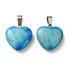 Dyed Heart Natural Gemstone Pendants G-Q438-05-4