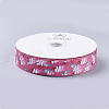 Flower Pattern Printed Polyester Organza Ribbons ORIB-Q034-02-2