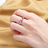 Brass Micro Pave Cubic Zirconia Finger Rings for Women FS-WG973B3-04-4