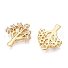 Brass Micro Pave Clear Cubic Zirconia Charms KK-T073-20G-2