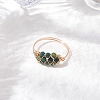 Natural Green Aventurine Beads with Solid Round Brass Beads and Eco-Friendly Copper Wire Rings RJEW-TA00184-04-1