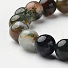 Natural Indian Agate Round Bead Stretch Bracelets BJEW-L594-A06-2