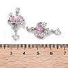 Brass Micro Pave Cubic Zirconia Pendants KK-C051-46P-3
