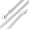 4mm Rack Plating Brass Flat Snake Chain Necklaces for Women Men MAK-L044-14P-4