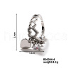 Elegant Heart Brass Micro Pave Cubic Zirconia Open Cuff Ring for Women MT9087-4-1
