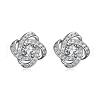 Exquisite Design Brass Cubic Zirconia Stud Earrings EJEW-BB04624-1