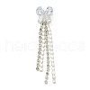 Bowknot Brass Rhinestone Tassel Big Pendants KK-I715-02S-03-1