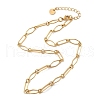 304 Stainless Steel Rhombus & Oval Link Chain Necklace BJEW-B072-03G-2