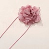 3D Flower Polyester Wrap Choker Necklaces for Women FS-WG577A7-06-2