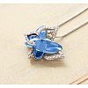 Butterfly Brass Pave Glass Birth Stone Pendant Necklaces FS-WG3BB0A-02-1