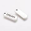 Tibetan Style Alloy Rectangle with Word Dream Pendants X-TIBEP-Q043-065-RS-2