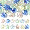 50Pcs UV Plating Rainbow Iridescent Acrylic Beads PACR-CJ0001-27-3