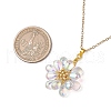 Flower Handmade Glass Seed Beaded Pendant Necklaces NJEW-MZ00096-07-3