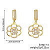 Elegant Brass Clear Cubic Zirconia Flower Hoop Earrings FY4610-2-3