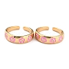 Brass Enamel Cuff Rings RJEW-H543-17G-2