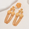 Vintage Alloy Round Tassel Earrings & Ring Sets for Women's Party Wedding KC7338-1