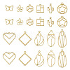 44Pcs 11 Styles Rack Plating Alloy Open Back Bezel Pendants FIND-TA0003-34-3