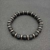 Round Natural Lava Rock Beaded Stretch Bracelets for Women Men MY8494-10-1