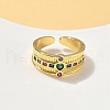 Brass Micro Pave Cubic Zirconia Adjustable Cuff Rings RJEW-V009-01G-2