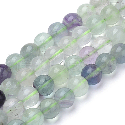 Natural Fluorite Beads Strands G-S150-38-6mm-1