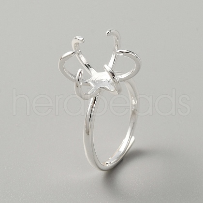 Adjustable Brass Finger Ring Components KK-WH0044-85-1