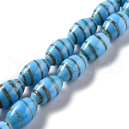 Handmade Gold Sand Lampwork Beads LAMP-F020-35B-1