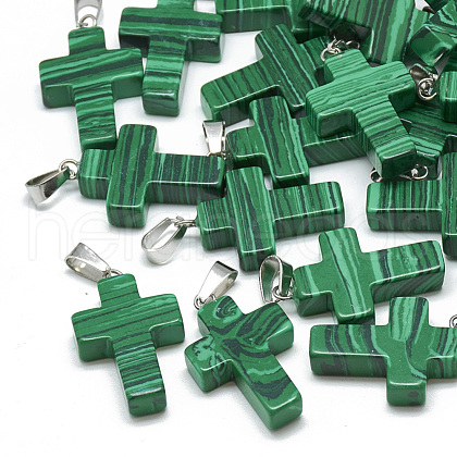 Synthetic Malachite Pendants G-T080-22-1