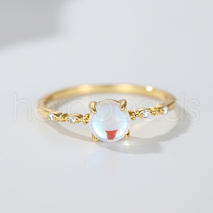 925 Sterling Silver Moonstone Finger Rings for Women HV9473-7-1