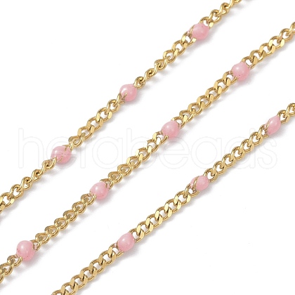 Ion Plating(IP) 304 Stainless Steel Enamel Curb Chains CHS-P013-01G-08-1