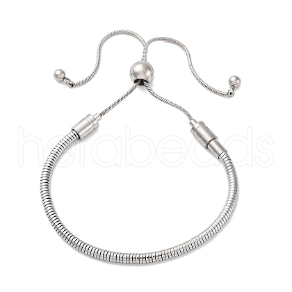 201 Stainless Steel Snake Chain Slider Bracelets for Women STAS-D301-09P-1