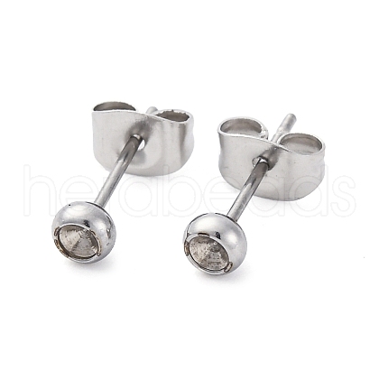304 Stainless Steel Stud Earring Findings STAS-V003-09P-01-1