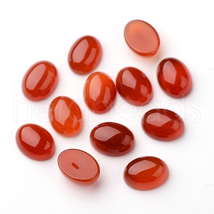 Grade A Natural Red Agate Oval Cabochons G-L394-10B-16x12mm-1