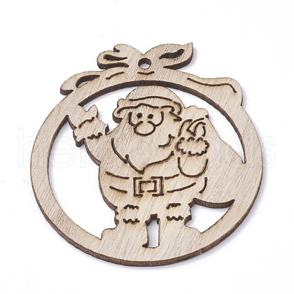 Undyed Wooden Big Pendants WOOD-S040-08-1
