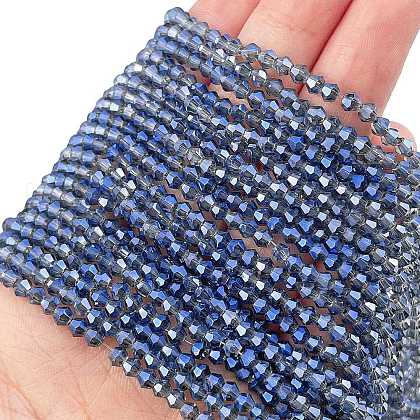 Transparent Electroplate Glass Beads Strands EGLA-A039-T2mm-UA10-1